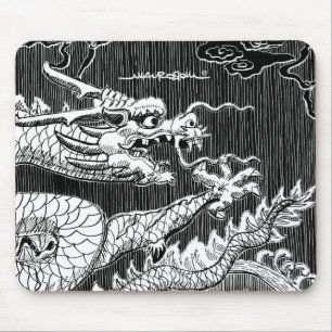 Mousepad Desenho tradicional em caneta de dragão chinês