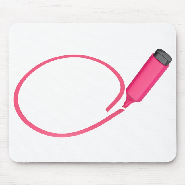 Mousepad Desenho um círculo com um realce rosa (Frente)