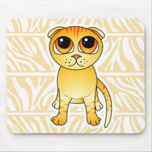 Mousepad Desenhos animados alaranjados bonitos do gato da