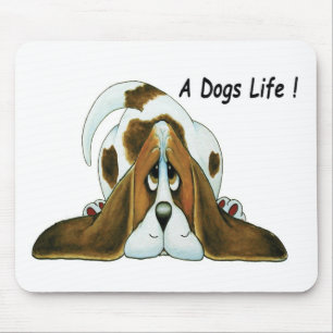 Mousepad Desenhos animados Basset Hound, a vida de um cão