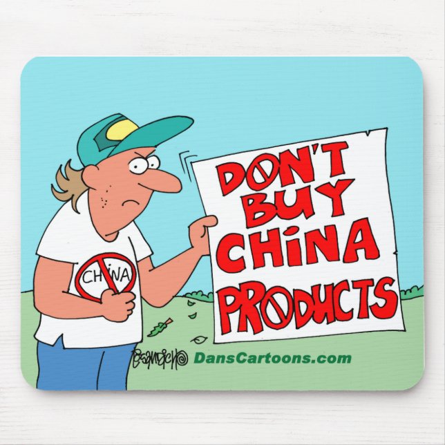 Mousepad Desenhos animados chineses do boicote do produto (Frente)