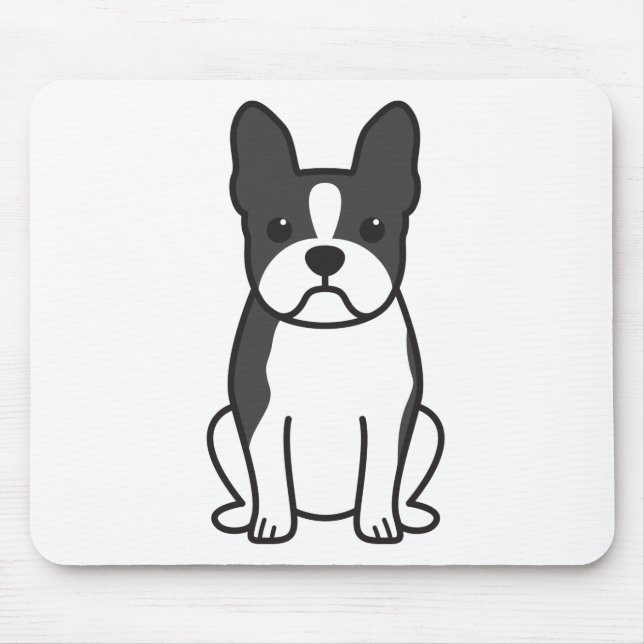 Mousepad Desenhos animados do cão de Boston Terrier (Frente)
