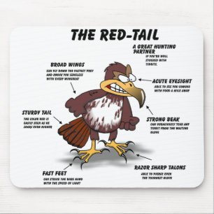 Mousepad desenhos animados do falcão da Vermelho-cauda