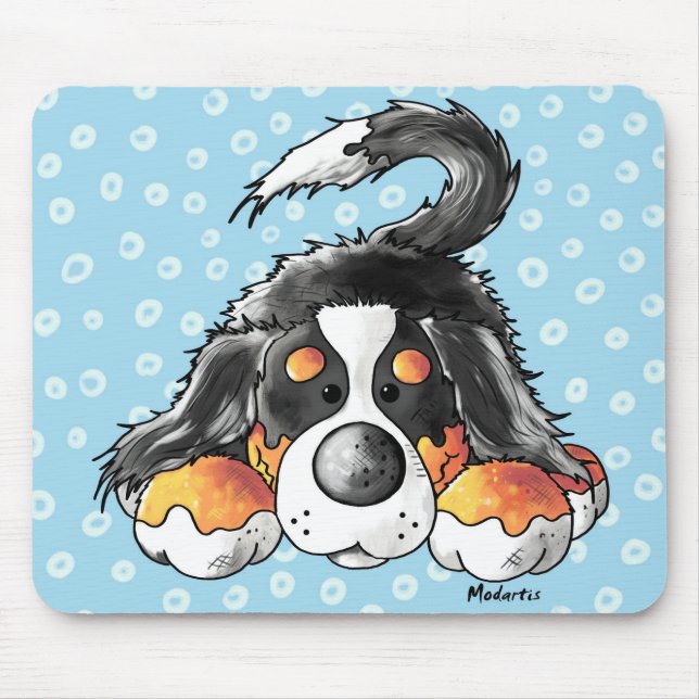 Mousepad Desenhos animados engraçados do cão de montanha de (Frente)