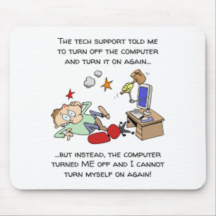 Mousepad Desenhos animados engraçados do suporte técnico