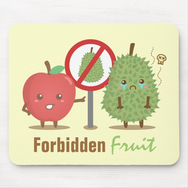 Mousepad Desenhos animados engraçados, fruta proibida, (Frente)