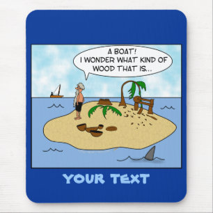 Mousepad Desenhos animados engraçados Woodturner na ilha