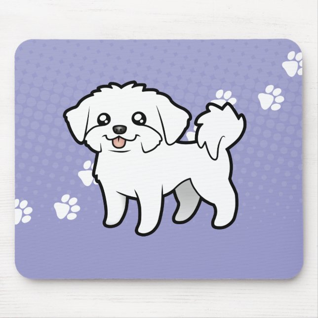 Mousepad Desenhos animados malteses (filhote de cachorro (Frente)
