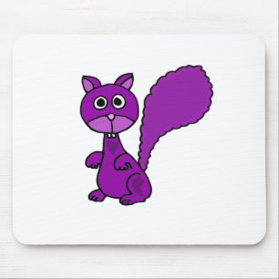 Mousepad Desenhos animados roxos engraçados do esquilo