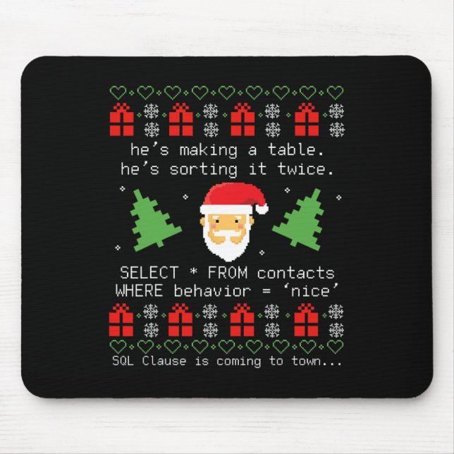Mousepad Desenvolvedor de Cláusula de Banco de Dados Código (Frente)