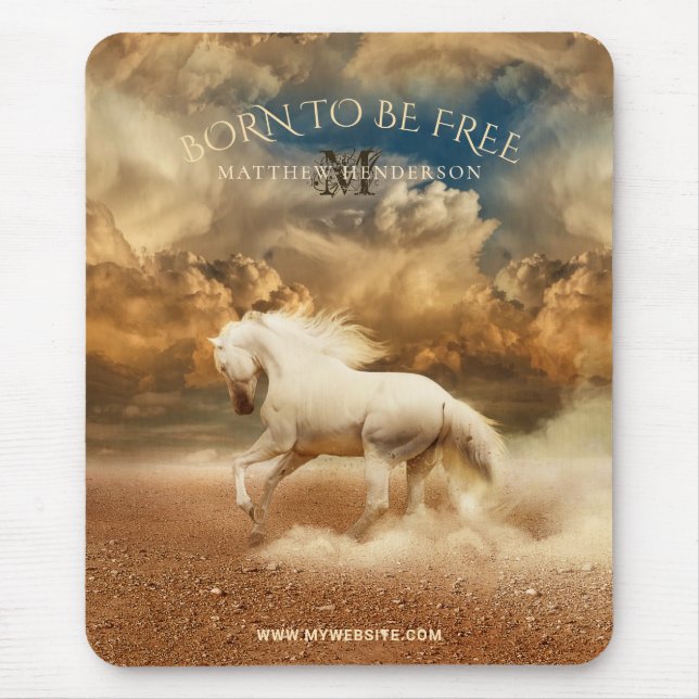 Mousepad Deserto de Cavalo Selvagem Branco - Personalizado (Frente)