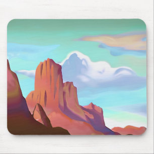 Mousepad Deserto do Sudoeste com Montanhas Arte Minimalista