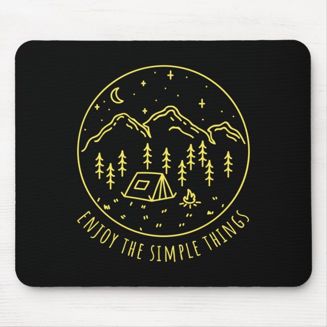 Mousepad Desfrute das coisas simples fogueira natureza mini (Frente)