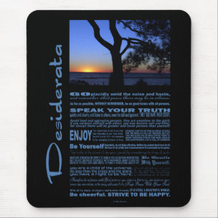 Mousepad Desiderata Poem Linda Árvore Sunset #1