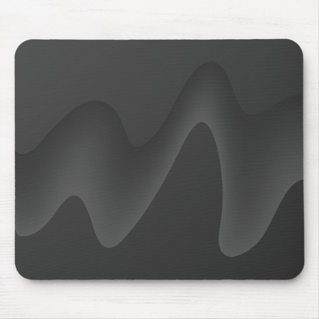 Mousepad Design à moda da onda na obscuridade - cinza. (Frente)