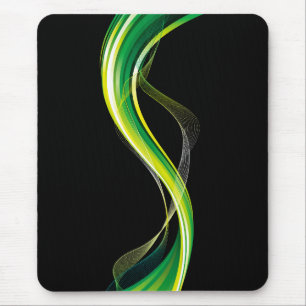 Mousepad Design abstrato de onda verde vertical-34534