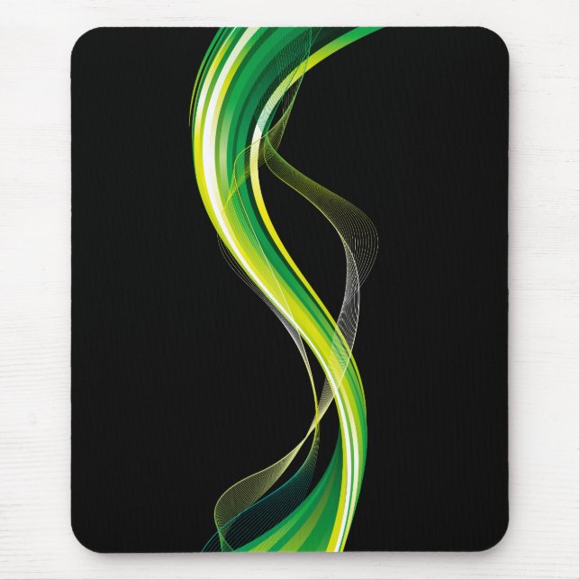Mousepad Design abstrato de onda verde vertical-34534 (Frente)