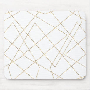 Mousepad Design abstrato de traços geométricos Dourados m