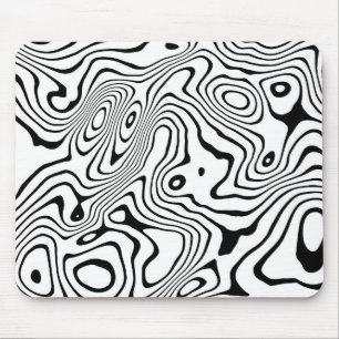 Mousepad Design abstrato do espiral líquido branco preto