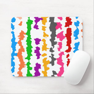 Mousepad Design Abstrato Irregular Colorido Branco