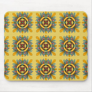 Mousepad Design amarelo do azulejo do Victorian