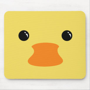 Mousepad Design animal bonito da cara do pato amarelo