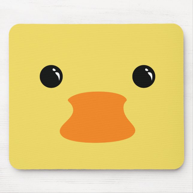Mousepad Design animal bonito da cara do pato amarelo (Frente)