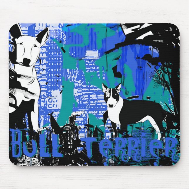 Mousepad Design artístico da raça do cão de bull terrier (Frente)