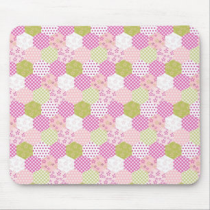 Mousepad Design bonito da edredão de retalhos do verde do