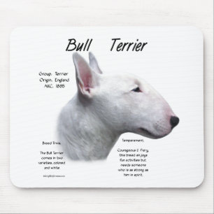 Mousepad Design (branco) da história de bull terrier