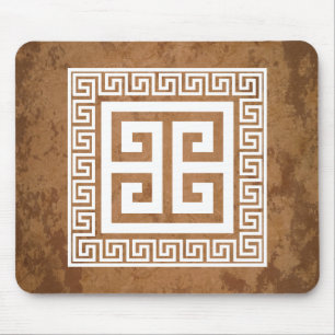 Mousepad Design branco de padrão-chave grego