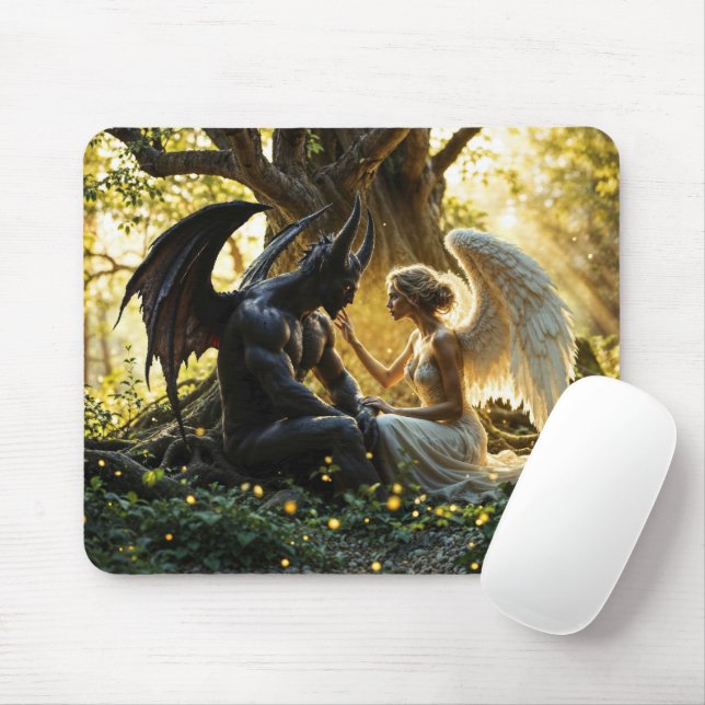 Mousepad Design brilhante sobrenatural Angel Demon (Com mouse)