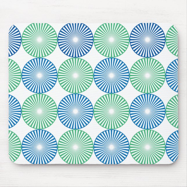 Mousepad Design circular azul e verde (Frente)