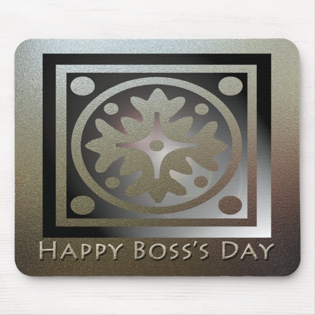 Mousepad Design clássico do Ouro do chefe feliz (Frente)