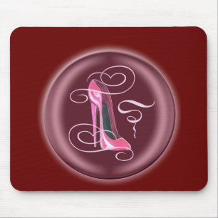 Mousepad Design cor-de-rosa dos calçados 3D do estilete