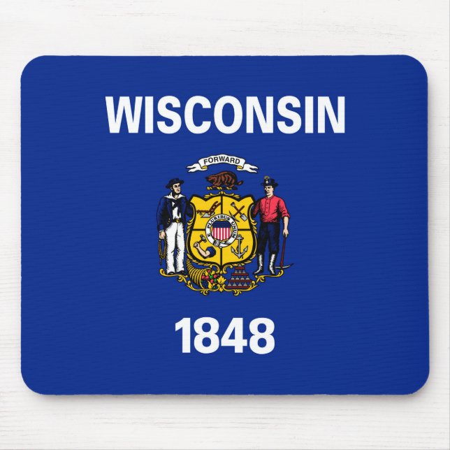 Mousepad Design da bandeira do estado de Wisconsin (Frente)
