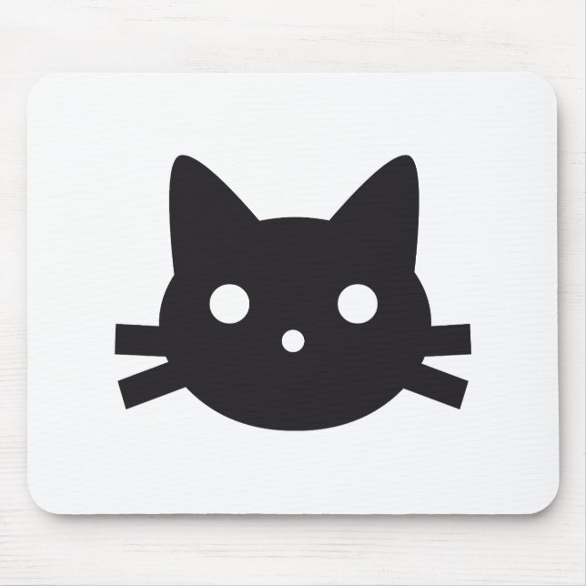 Mousepad Design da cabeça do gato preto (Frente)