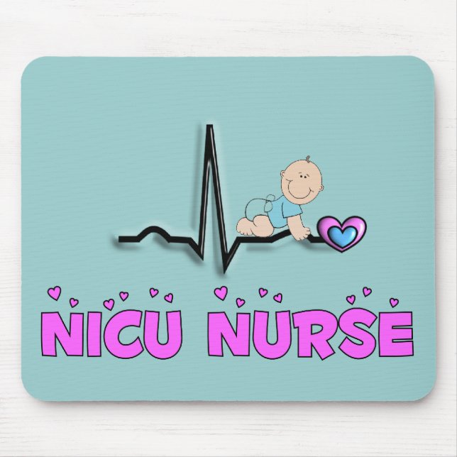 Mousepad Design da enfermeira QRS de NICU (Frente)