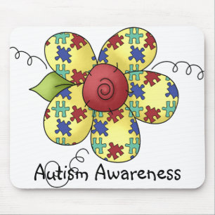 Mousepad Design da flor das partes do quebra-cabeça da