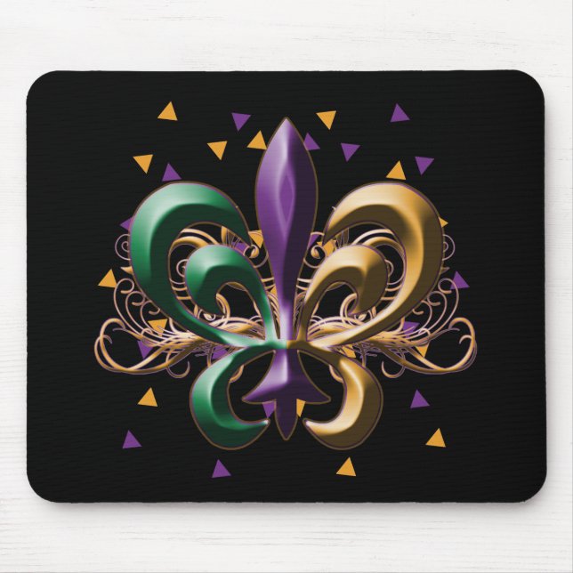 Mousepad Design da flor de lis do carnaval (Frente)