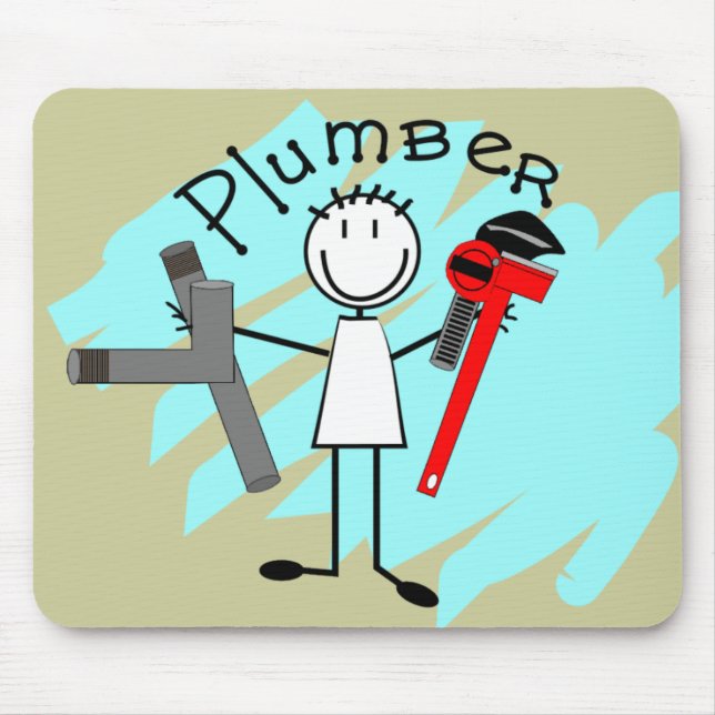 Mousepad Design da pessoa da vara do canalizador (Frente)