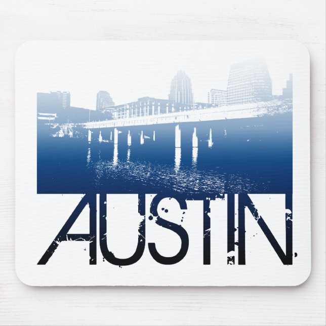 Mousepad Design da skyline de Austin (Frente)