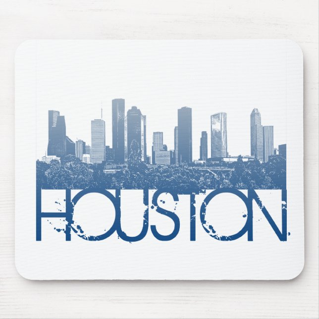 Mousepad Design da skyline de Houston (Frente)