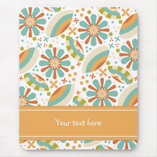 Mousepad Design de abstrato com flores (Frente)