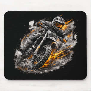 Mousepad Design de Ação de Moto de Motocross Blaze Rider