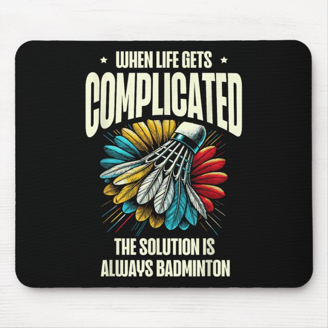 Mousepad Design de Amor de Jogador de Badminton Engraçado  (Frente)