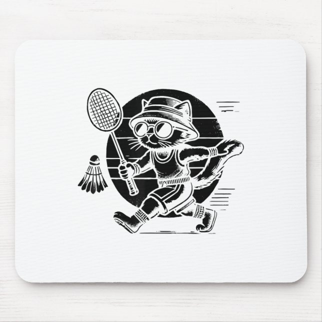 Mousepad Design de Amor de Peteca de Jogador de Badminton E (Frente)