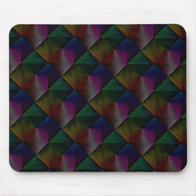 Mousepad Design de arco-íris geométrico (Frente)
