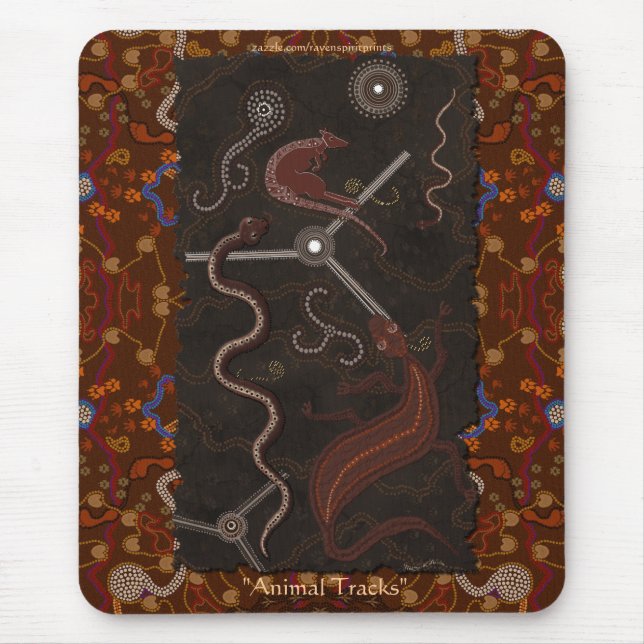 Mousepad Design de Arte ao estilo australiano Walkabout (Frente)