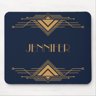 Mousepad Design de Arte Geométrica do Ouro Elegante